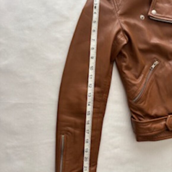QUINCE Leather Moto Jacket – Cognac Brown – Small – NWOT - Picture 14 of 15